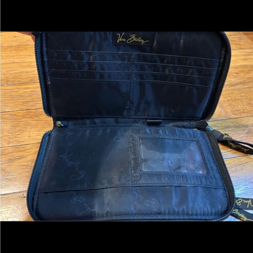 Vera Bradley Black and Pink Paisley Wristlet - Picture 3 of 3